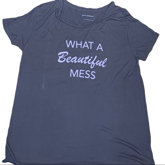 good hYOUman Tops - Good hYouman “What a Beautiful Mess” Grey T-Shirt